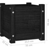 vidaXL vrtne sadilice 2 kom crne 31 x 31 x 31 cm od masivne borovine | shoptok.hr