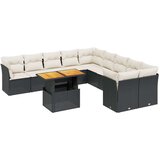 vidaXL 11-dijelni set vrtnih sofa od poliratana s jastucima crni | shoptok.hr