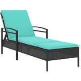  | Ležaljka | s jastukom 1-osoba Crna 63 x 200 x 81 cm poliratan | shoptok.hr