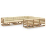 The Living Store Vrtna sedežna garnitura z blazinami 10-delna medeno rjava - Vrtna Sedežna Garnitura, (21421519) | Shoptok.si