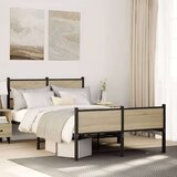 vidaXL Posteljni okvir brez vzmetnice hrast 120x190 cm inženirski les | Shoptok.si