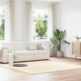 vidaXL Čupavi tepih s visokim vlaknima krem 240x240 cm poliester Cijene
