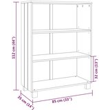 Ormarić za knjige HAMAR tamnosivi 85x35x112 cm masivna borovina | shoptok.hr