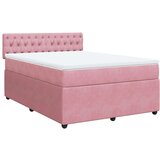  Krevet s oprugama i madracem ružičasti 160x200 cm baršunasti | shoptok.hr