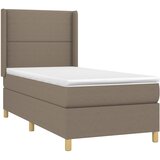  box spring s madracem LED smeđesivi 100x200 cm tkanina | shoptok.hr