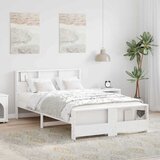  Krevetna konstrukcija Bijelo 135 x 190 cm Masivna borovina | shoptok.hr