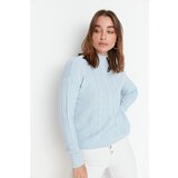 Trendyol Light Blue Knitted Detailed Knitwear Sweater Cene