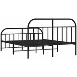Metalni okvir krevet bez madraca s podnožjem crni 180x200 cm | shoptok.hr
