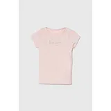 PepeJeans Otroška kratka majica HANA GLITTER roza barva