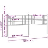  Metalno zamjensko uzglavlje bijelo 193 cm | shoptok.hr