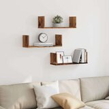 vidaXL Zidne police 3 kom boja staro drvo 58x18x18cm konstruirano drvo | shoptok.hr