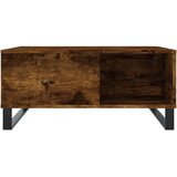 vidaXL Klubska mizica dimljeni hrast 80x80x36,5 cm inženirski les | Shoptok.si