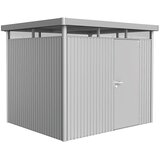 BIOHORT HighLine Spremište H3 (Metalik srebrne boje, Jedna vrata, Vanjska dubina uklj. krovni prevjes: 235 cm, Vanjska širina uklj. krovni prevjes: 275 cm, Čelik) | shoptok.hr