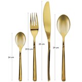 Kave Home Pribor 16 kom od nehrđajućeg čelika u zlatnoj boji Lite – | shoptok.hr
