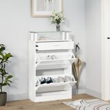 vidaXL Omarica za čevlje visok sijaj bela 63x24x104 cm inženirski les | Shoptok.si
