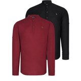 Dewberry DOUBLE SET G783 JUDGE COLLAR SHIRT-BLACK-BURGUNDY | shoptok.hr