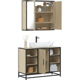  2-dijelni set kupaonskog namještaja boja hrasta sonome drveni | shoptok.hr