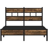 vidaXL Posteljni okvir brez vzmetnice z vzmetnice dim. hrast 120x190cm | Shoptok.si