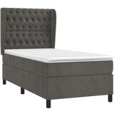 Box spring postelja z vzmetnico temno siva 90x200 cm žamet, (20790915) | Shoptok.si