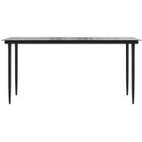  Vrtni blagovaonski stol crni 160x80x74 cm od čelika i stakla | Eponuda.ba
