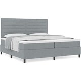 Postelja s pomičnim dnom z vzmetnico svetlo siva 200x200 cm tkanina, (22083570) | Shoptok.si