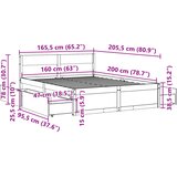 Okvir kreveta bez madraca 160 x 200 cm od masivne borovine | shoptok.hr