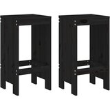  The Living Store Vrtni stolček 2 kosa črn 40x36x75 cm trdna borovina - Barski Stolček, (21461427) | Shoptok.si