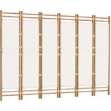  Sklopiva sobna pregrada s 6 panela 240 cm od bambusa i platna | shoptok.hr