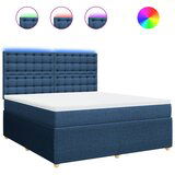 vidaXL Box spring postelja z vzmetnico modra 180x200 cm blago, (21304538) | Shoptok.si