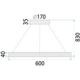 Toolight Viseća LED lampa APP1512-CP crna | shoptok.hr