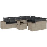  10-dijelni set vrtnih sofa poliratan s jastucima svijetlosivi | shoptok.hr