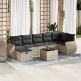 Maison Chic Seti vrtnega pohištva - Vrtna garnitura - Vrtni pohištvo set 8-delna z blazinami sv. siv poli ratan, (21798516) | Shoptok.si