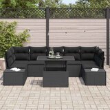  Set sofe 8 kom. Crna poliratan 100 x 55 x 73 cm | shoptok.hr