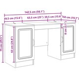  Stol Crna 142,5 x 50 x 75 cm Konstruirano drvo | shoptok.hr