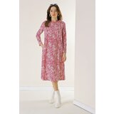 By Saygı Double Pleat Shawl Patterned Pocket Woven Lycra Viscose Dress Cene