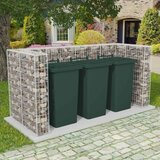  Gabionska ograda za tri kante za otpad od čelika 250x100x120 cm | shoptok.hr