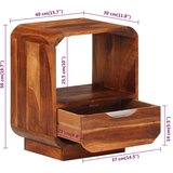  Noćni Ormarić s Ladicom 2 kom Masivno Sheesham Drvo 40x30x50 cm | shoptok.hr