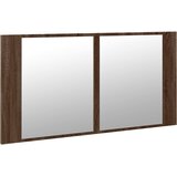  LED kupaonski ormarić s ogledalom boja hrasta 90x12x45 akrilni | shoptok.hr