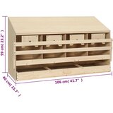  Gnezdišče za kokoši s 4 predelki 106x40x59 cm trdna borovina, (20767484) | Shoptok.si