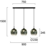  Luster na sajli MIRROR 3xE27/14W/230V u zadimljenoj crnoj boji | Eponuda.com