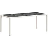  Vrtni stol sa staklenom pločom bijeli 190x90x75 cm poliratan | shoptok.hr