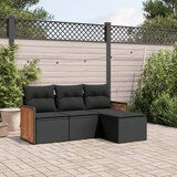 vidaXL 4-dijelni set vrtnih sofa od poliratana s jastucima crni | shoptok.hr