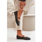 Boto Decorated Ballerinas With Strap Eco Suede Black Tirilissa | Shoptok.si