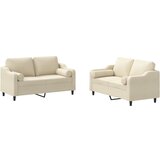 Maison Chic Sedežna garnitura - kavč 2-delna z vzglavniki krem blago, (21729094) | Shoptok.si