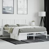  Metalni okvir za krevet s uzglavljem bijeli 140 x 190 cm | Eponuda.com