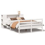  Knjižna postelja brez vzmetnice bela 120x200 cm trdna borovina | Shoptok.si