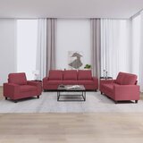 vidaXL Sedežna garnitura 3-delna vinsko rdeče blago | Shoptok.si