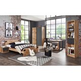 Hom`in omara z drsnimi vrati, barve grafita, barve hrasta | Shoptok.si