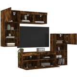 vidaXL 5-dijelni zidni TV elementi s LED svjetlima boja hrasta drveni | shoptok.hr