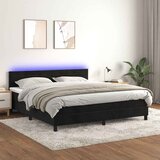  box spring s madracem LED crni 160x200 cm baršun | shoptok.hr